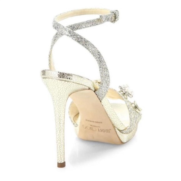 Jimmy Choo Electra 100 Champagne Glitter Heels size 39 - Picture 3 of 16